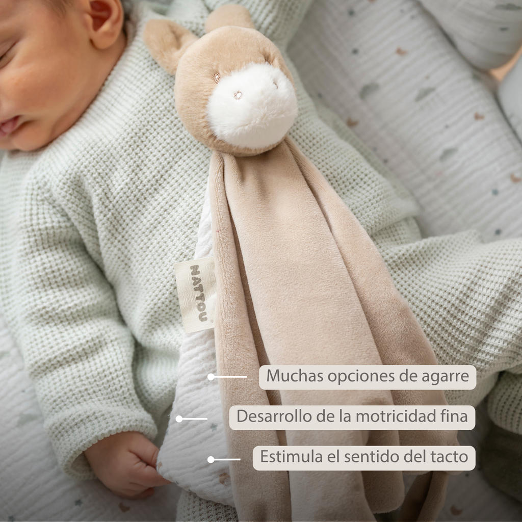 LouLou Maxi Comforter Donkey - Baby Blanket- 60 x 40 cm - Light Caramel [ES]