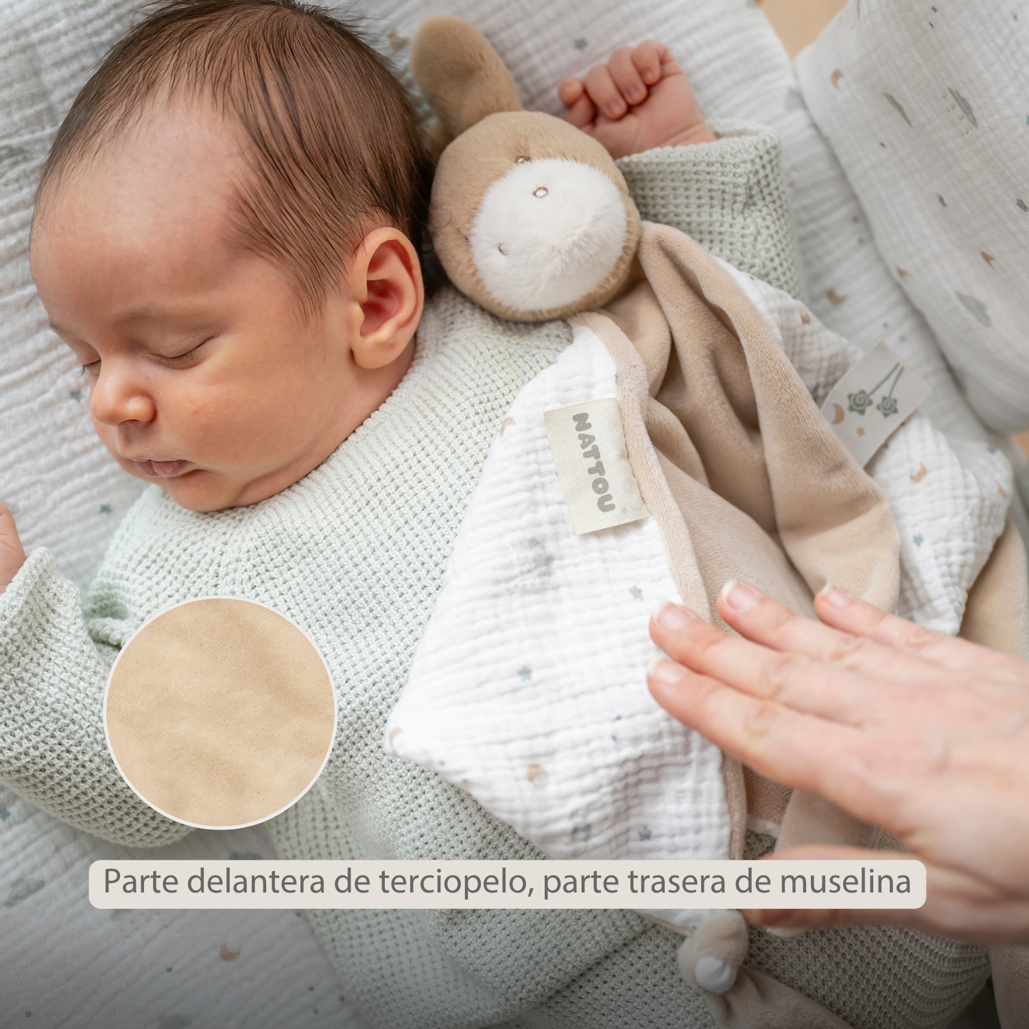 LouLou Maxi Comforter Donkey - Baby Blanket- 60 x 40 cm - Light Caramel [ES]