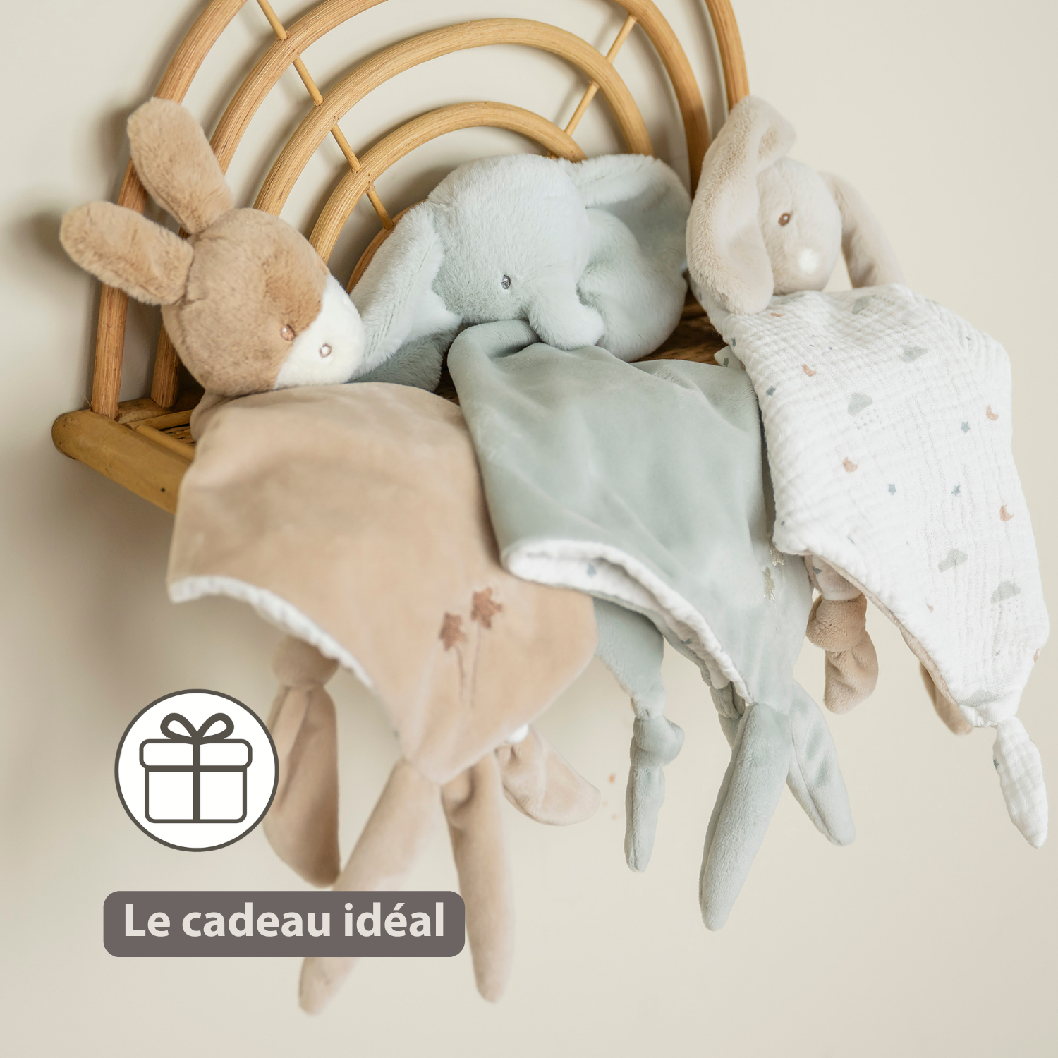 LouLou Maxi Comforter Donkey - Baby Blanket- 60 x 40 cm - Light Caramel [FR]