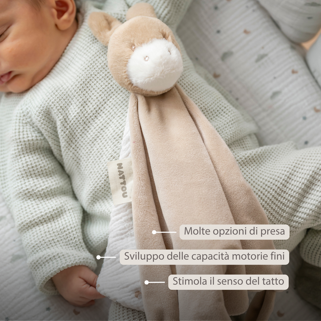 LouLou Maxi Comforter Donkey - Baby Blanket- 60 x 40 cm - Light Caramel [IT]