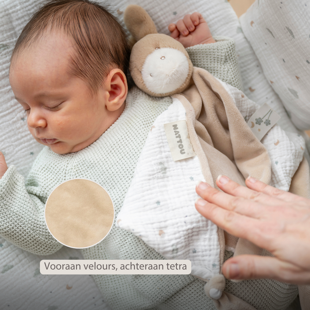 LouLou Maxi Comforter Donkey - Baby Blanket- 60 x 40 cm - Light Caramel [NL]