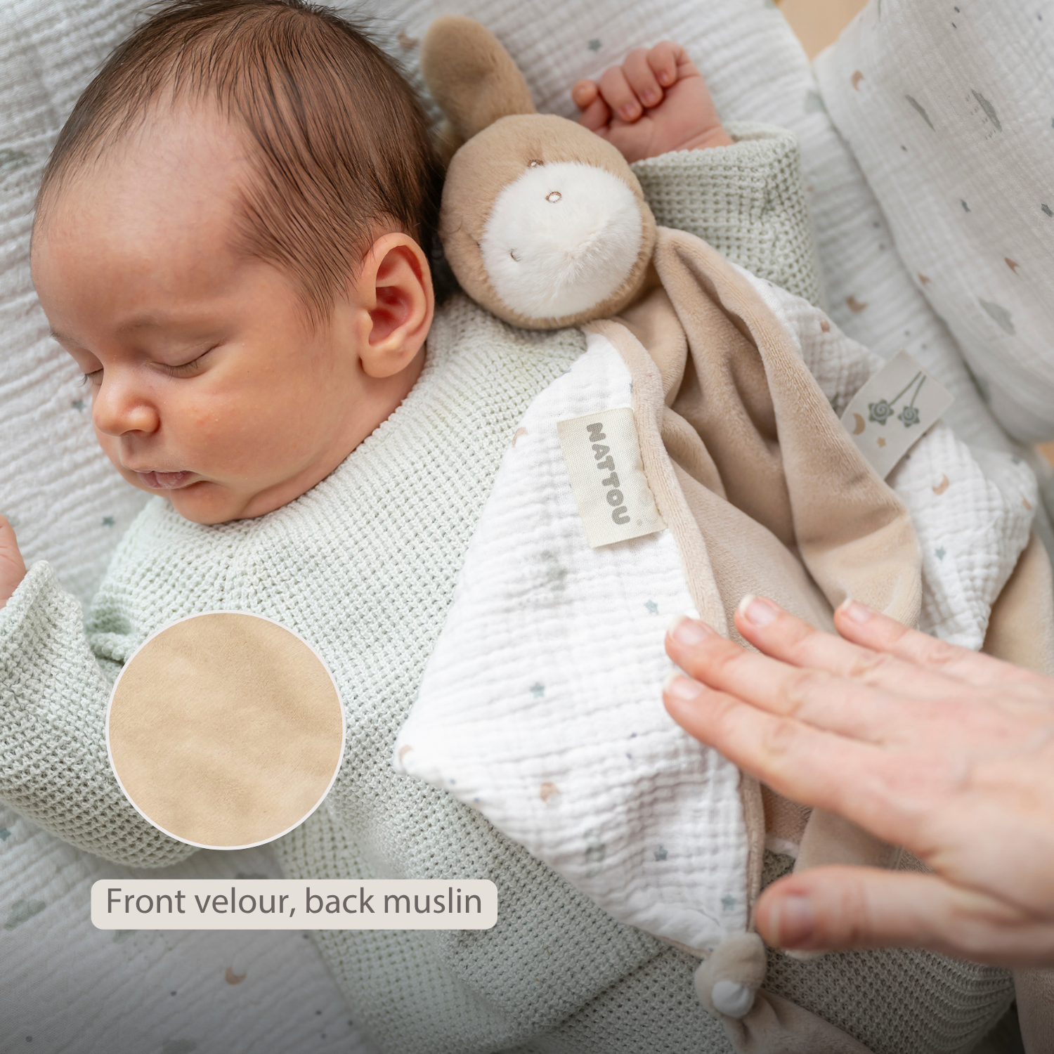 LouLou Maxi Comforter Donkey - Baby Blanket- 60 x 40 cm - Light Caramel [EN]