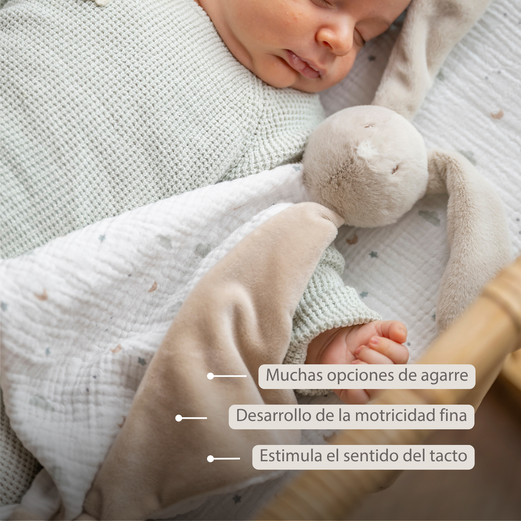 LouLou Maxi Comforter Rabbit - Baby Blanket - 60 x 40 cm - Sand and Ecru [ES]