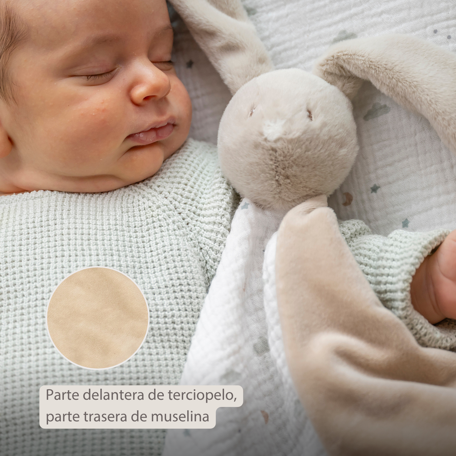 LouLou Maxi Comforter Rabbit - Baby Blanket - 60 x 40 cm - Sand and Ecru [ES]