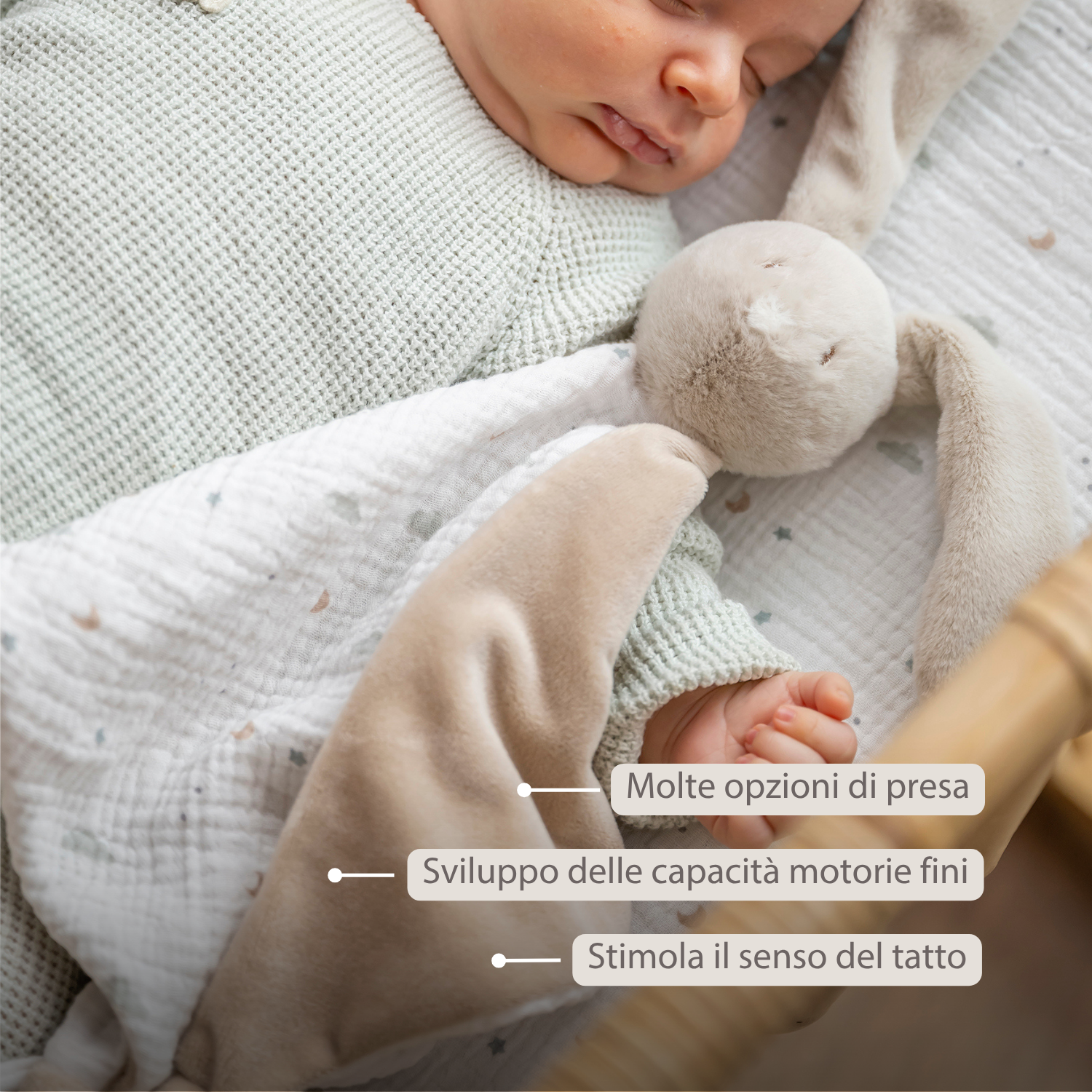 LouLou Maxi Comforter Rabbit - Baby Blanket - 60 x 40 cm - Sand and Ecru [IT]