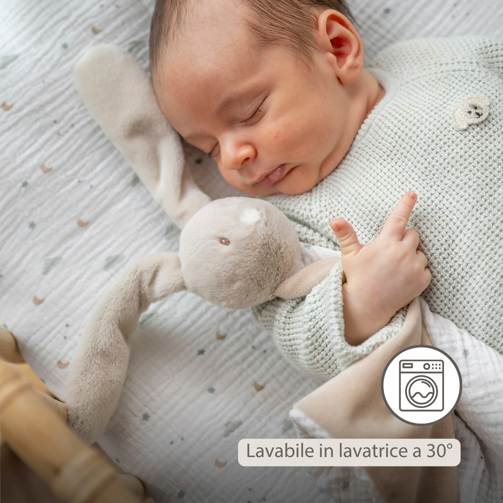 LouLou Maxi Comforter Rabbit - Baby Blanket - 60 x 40 cm - Sand and Ecru [IT]
