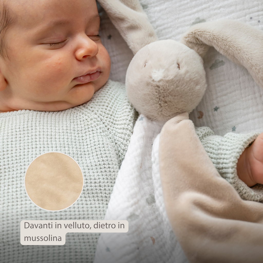 LouLou Maxi Comforter Rabbit - Baby Blanket - 60 x 40 cm - Sand and Ecru [IT]