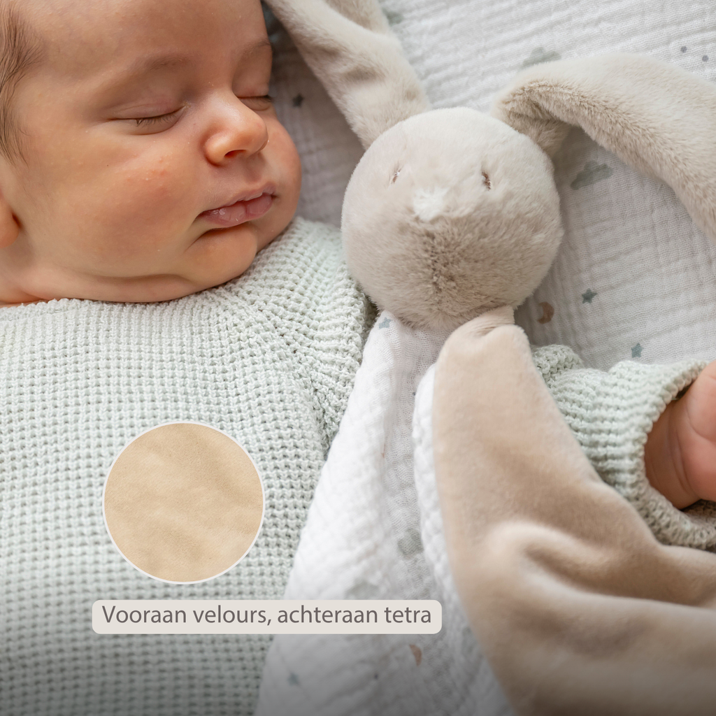 LouLou Maxi Comforter Rabbit - Baby Blanket - 60 x 40 cm - Sand and Ecru [NL]