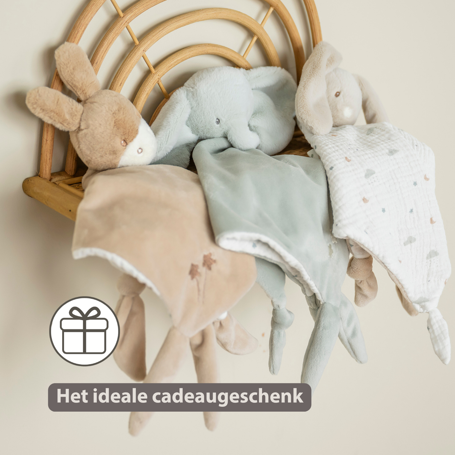 LouLou Maxi Comforter Rabbit - Baby Blanket - 60 x 40 cm - Sand and Ecru [NL]