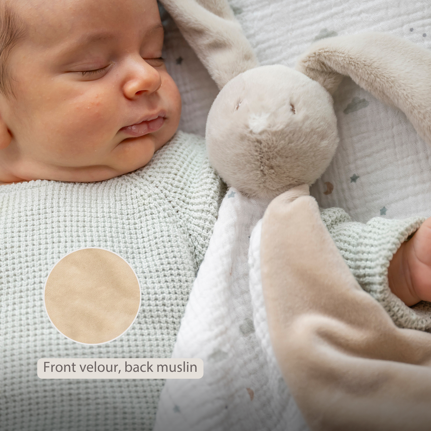 LouLou Maxi Comforter Rabbit - Baby Blanket - 60 x 40 cm - Sand and Ecru [EN]