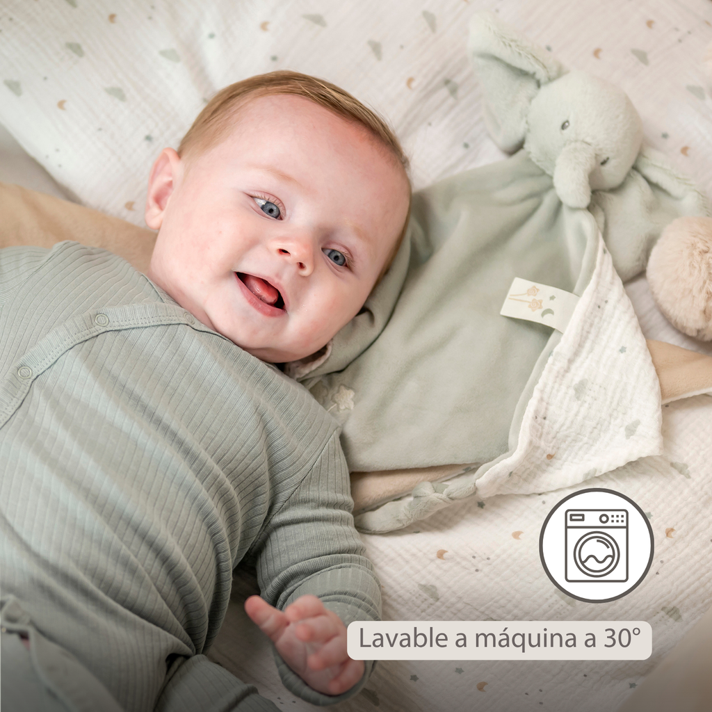 LouLou Maxi Comforter Elephant - Baby Blanket - 60 x 40 cm - Linden Green [ES]