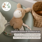 LouLou Rattle Donkey - 15 cm - Light Caramel [FR]