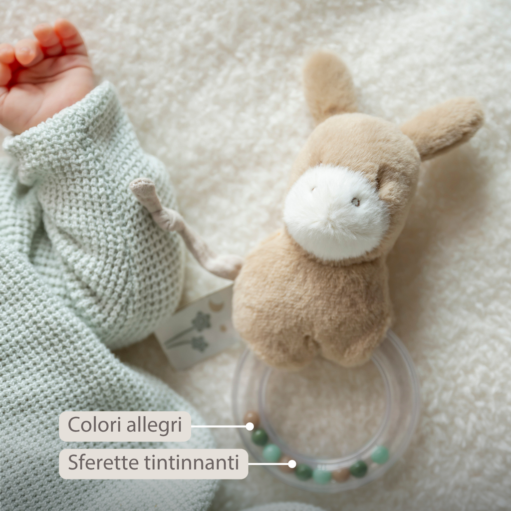 LouLou Rattle Donkey - 15 cm - Light Caramel [IT]