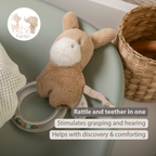 LouLou Rattle Donkey - 15 cm - Light Caramel [EN]