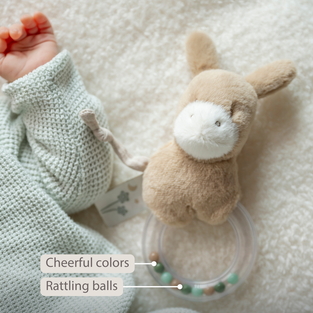 LouLou Rattle Donkey - 15 cm - Light Caramel [EN]