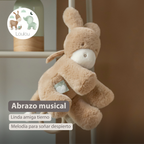 LouLou Musical Plush Donkey - Baby Soft Toy - 30 cm - Light Caramel [ES]