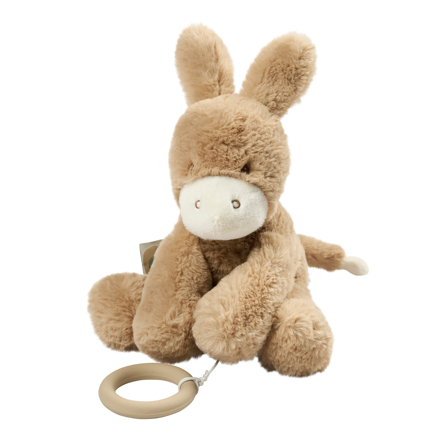 LouLou Musical Plush Donkey - Baby Soft Toy - 30 cm - Light Caramel [FR]