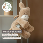 LouLou Musical Plush Donkey - Baby Soft Toy - 30 cm - Light Caramel [NL]