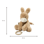 LouLou Musical Plush Donkey - Baby Soft Toy - 30 cm - Light Caramel [NL]