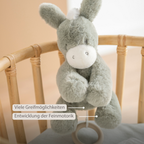 LouLou Musical Plush Donkey  - Baby Soft Toy - 30 cm - Dark Green [DE]