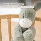 LouLou Musical Plush Donkey  - Baby Soft Toy - 30 cm - Dark Green [ES]