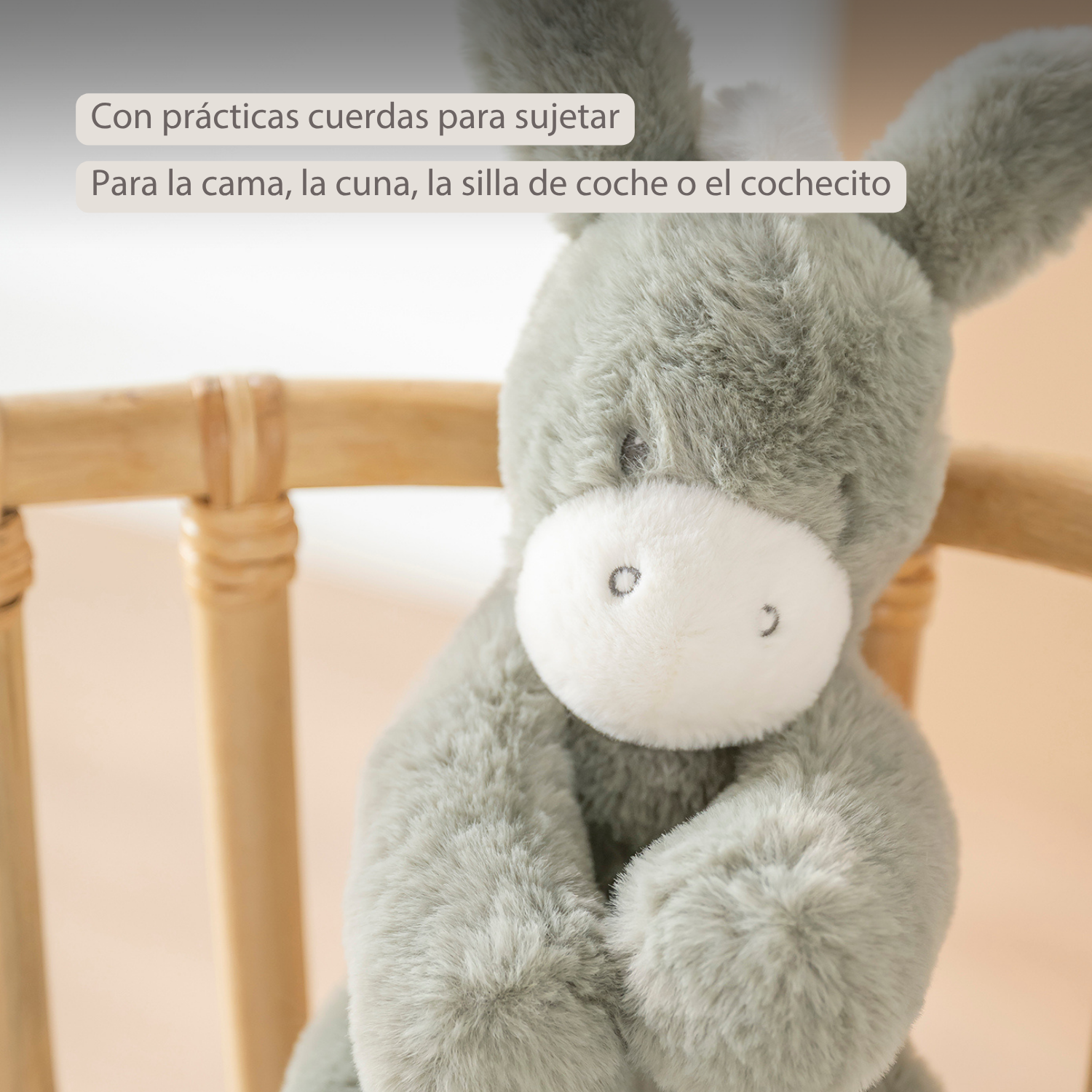 LouLou Musical Plush Donkey  - Baby Soft Toy - 30 cm - Dark Green [ES]