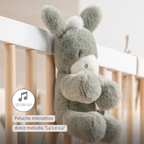 LouLou Musical Plush Donkey  - Baby Soft Toy - 30 cm - Dark Green [IT]