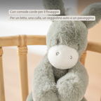 LouLou Musical Plush Donkey  - Baby Soft Toy - 30 cm - Dark Green [IT]