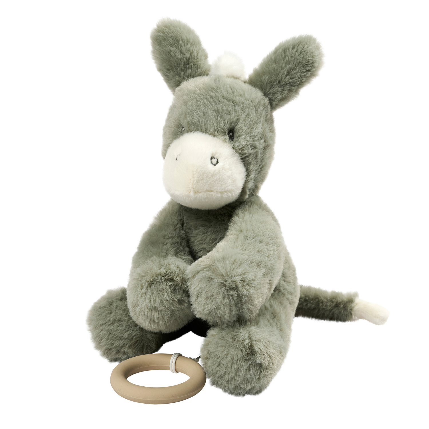 LouLou Musical Plush Donkey  - Baby Soft Toy - 30 cm - Dark Green [NL]
