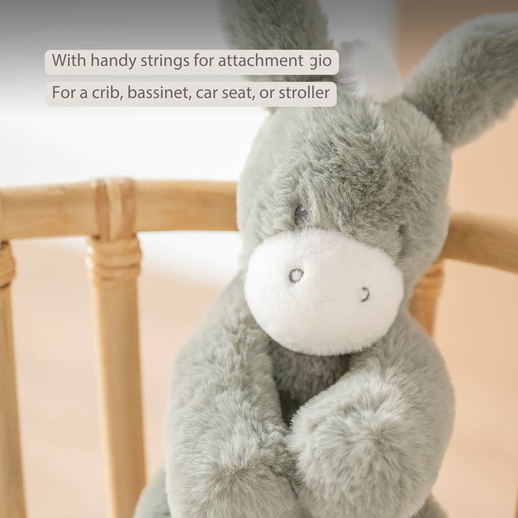 LouLou Musical Plush Donkey  - Baby Soft Toy - 30 cm - Dark Green [EN]
