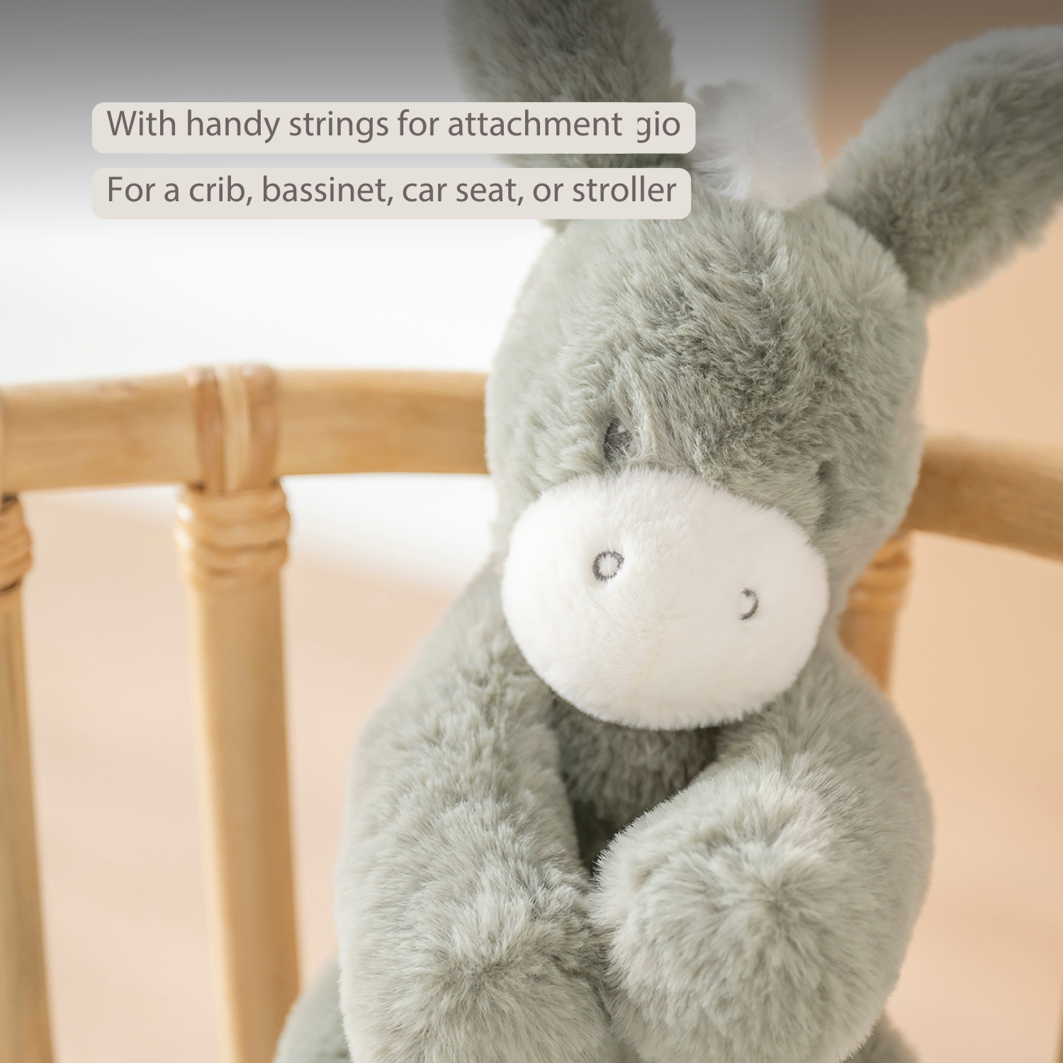 LouLou Musical Plush Donkey  - Baby Soft Toy - 30 cm - Dark Green [EN]