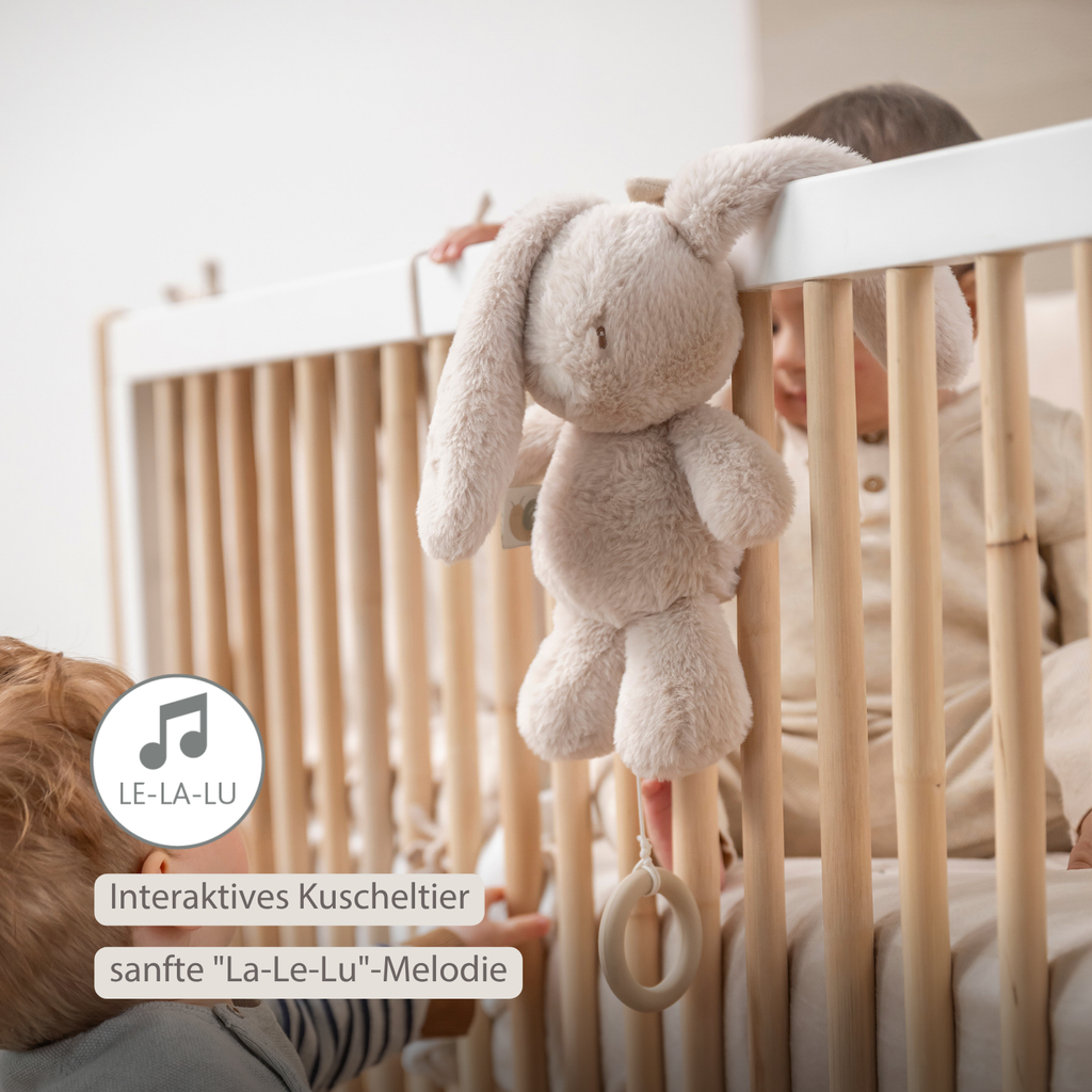 LouLou Musical Plush Rabbit  - Baby Soft Toy - 30 cm - Sand [DE]