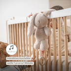 LouLou Musical Plush Rabbit  - Baby Soft Toy - 30 cm - Sand [DE]
