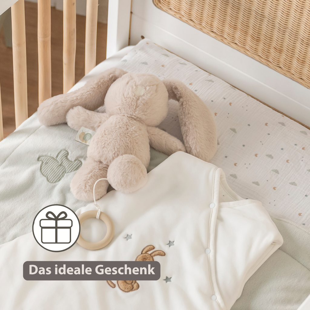 LouLou Musical Plush Rabbit  - Baby Soft Toy - 30 cm - Sand [DE]