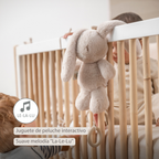 LouLou Musical Plush Rabbit  - Baby Soft Toy - 30 cm - Sand [ES]