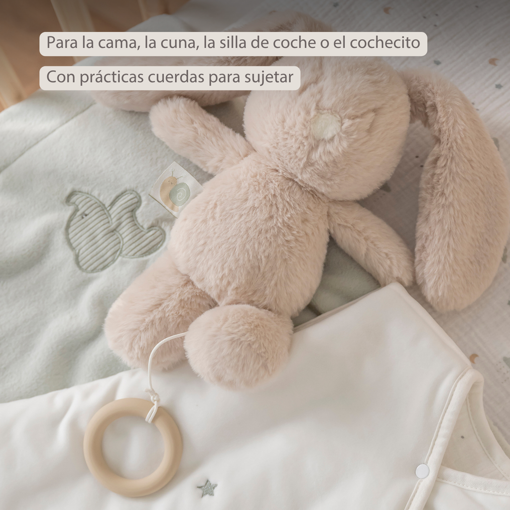LouLou Musical Plush Rabbit  - Baby Soft Toy - 30 cm - Sand [ES]