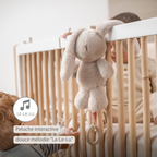 LouLou Musical Plush Rabbit  - Baby Soft Toy - 30 cm - Sand [FR]