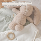 LouLou Musical Plush Rabbit  - Baby Soft Toy - 30 cm - Sand [FR]