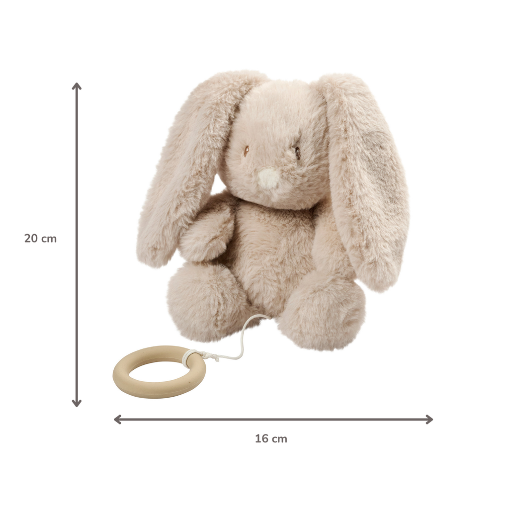 LouLou Musical Plush Rabbit  - Baby Soft Toy - 30 cm - Sand [FR]