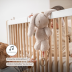 LouLou Musical Plush Rabbit  - Baby Soft Toy - 30 cm - Sand [IT]