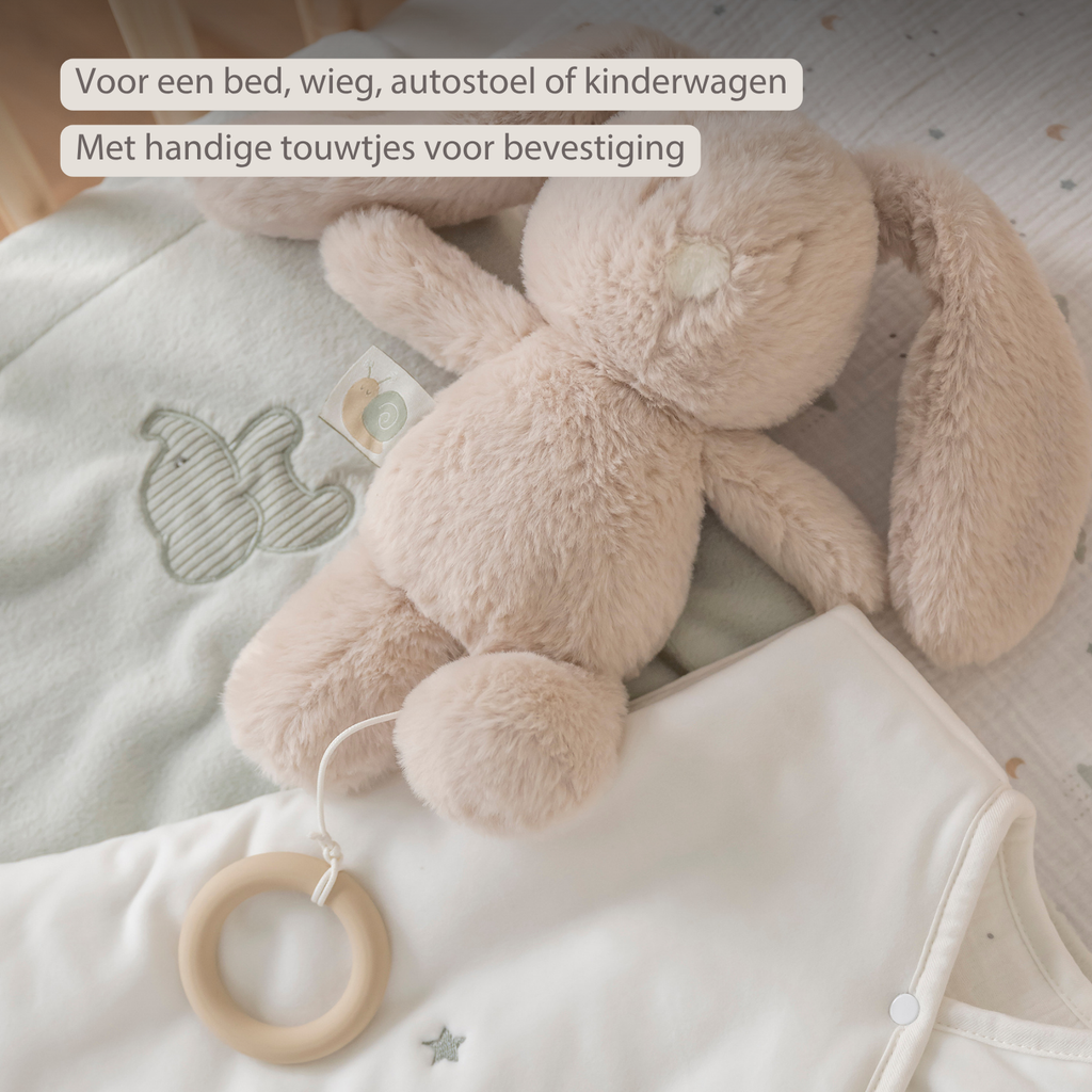 LouLou Musical Plush Rabbit  - Baby Soft Toy - 30 cm - Sand [NL]