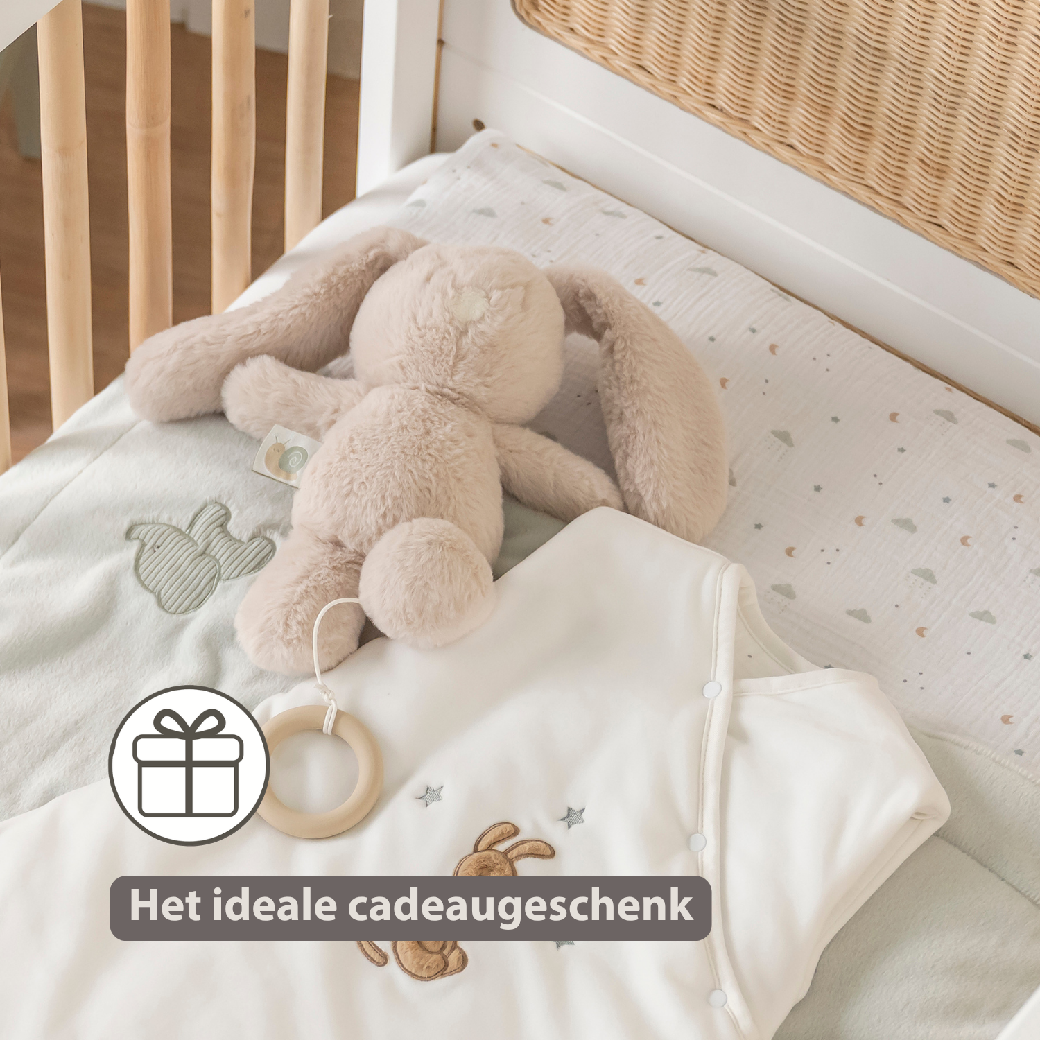 LouLou Musical Plush Rabbit  - Baby Soft Toy - 30 cm - Sand [NL]