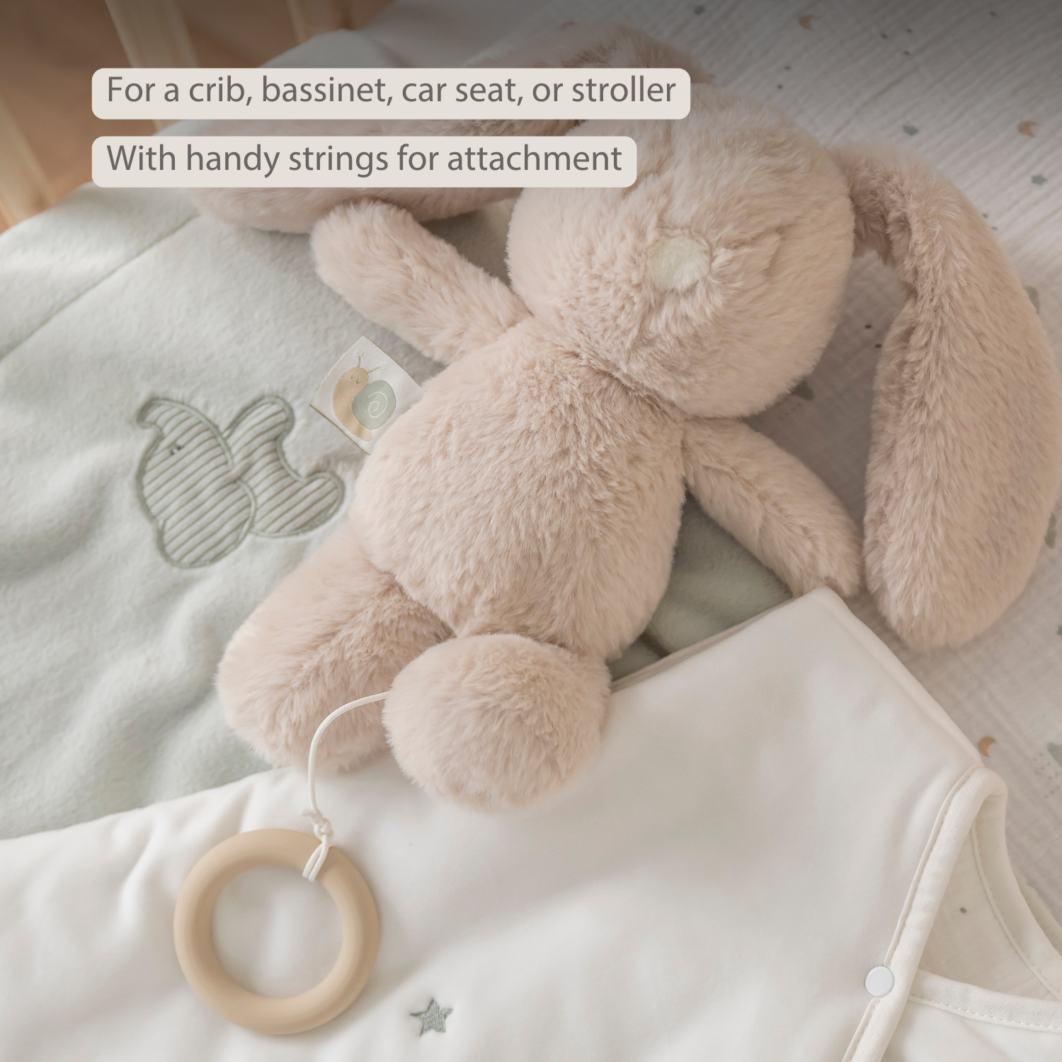 LouLou Musical Plush Rabbit  - Baby Soft Toy - 30 cm - Sand [EN]