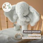 LouLou Musical Plush Elephant  - Baby Soft Toy - 30 cm - Linden Green [ES]