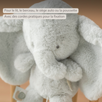LouLou Musical Plush Elephant  - Baby Soft Toy - 30 cm - Linden Green [FR]