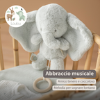 LouLou Musical Plush Elephant  - Baby Soft Toy - 30 cm - Linden Green [IT]