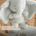 LouLou Musical Plush Elephant  - Baby Soft Toy - 30 cm - Linden Green [IT]