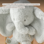 LouLou Musical Plush Elephant  - Baby Soft Toy - 30 cm - Linden Green [IT]