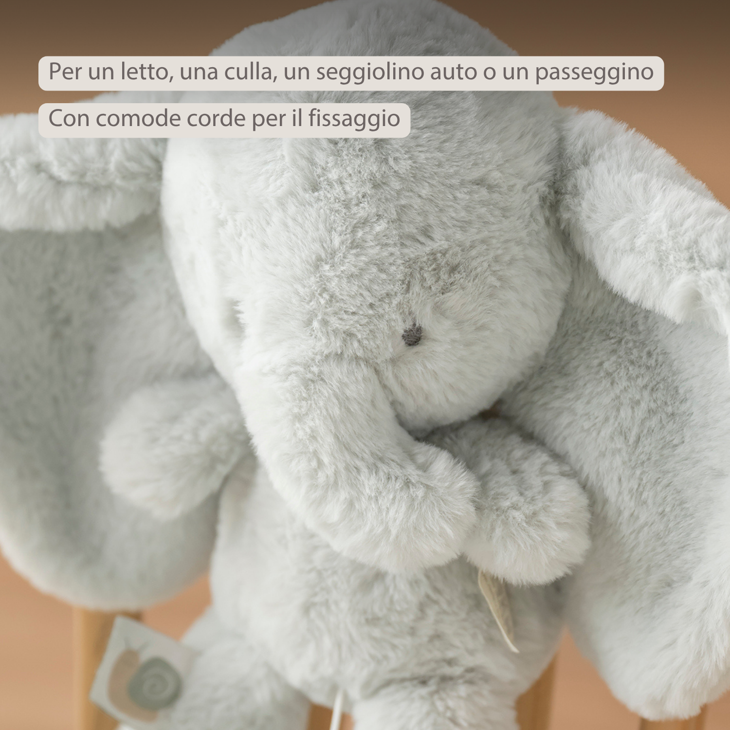 LouLou Musical Plush Elephant  - Baby Soft Toy - 30 cm - Linden Green [IT]