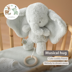 LouLou Musical Plush Elephant  - Baby Soft Toy - 30 cm - Linden Green [EN]